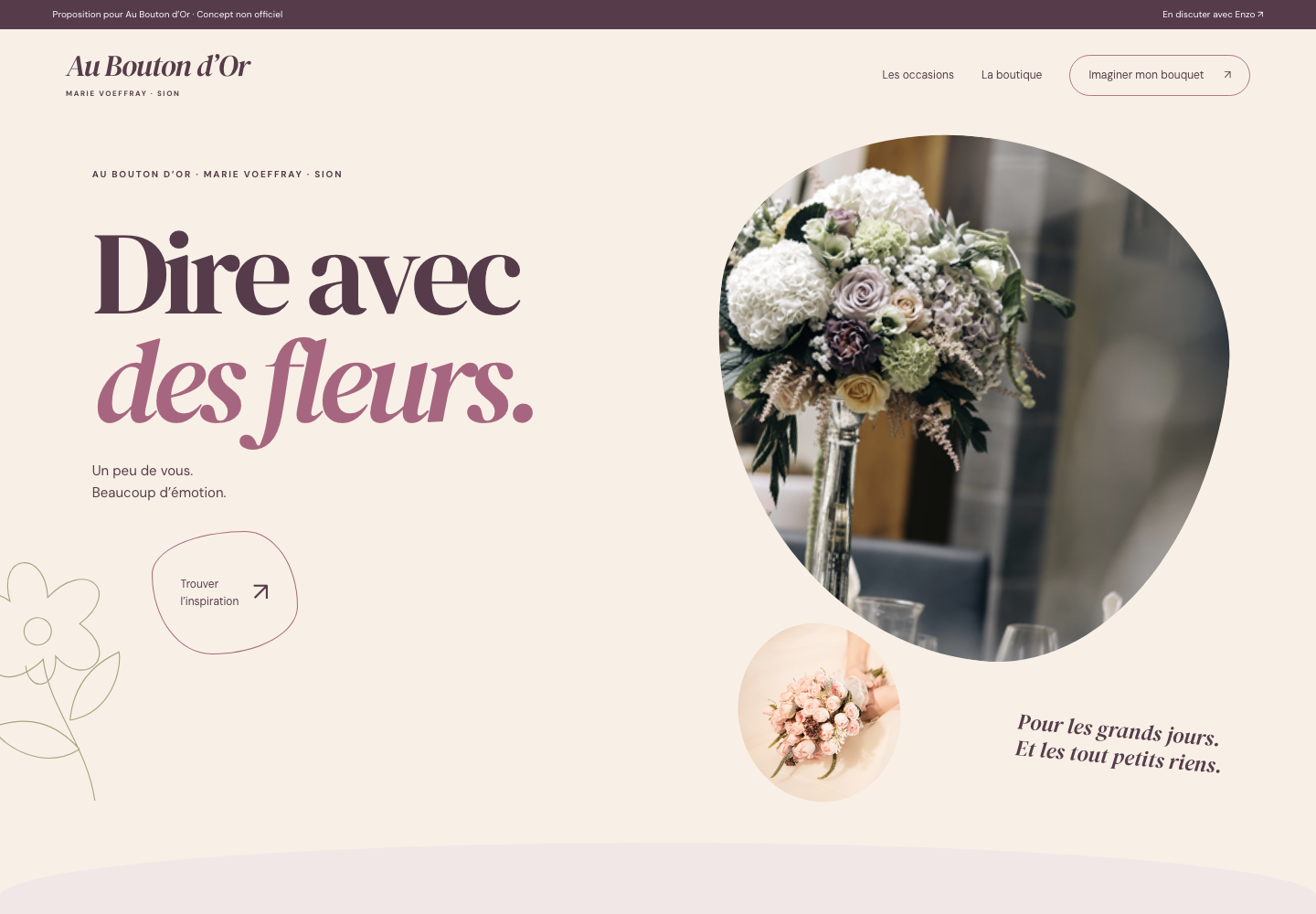 Aperçu du concept Au Bouton d’Or
